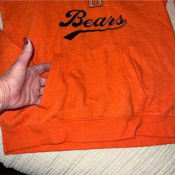 Mercer Bears Orange and Black Sweatshirt with hoodie and kangaroo pocket SZ Sm - Picture 4 of 10